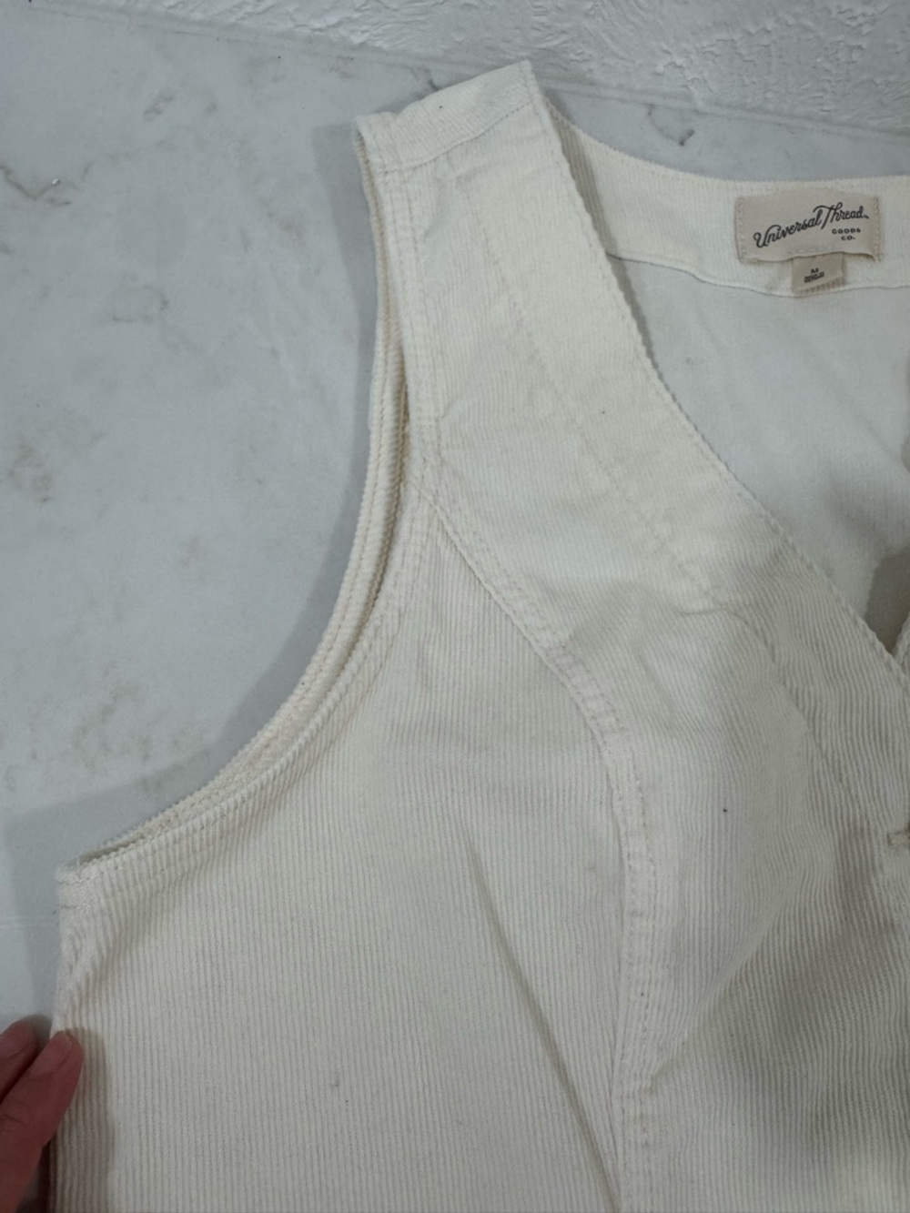 Size M Universal Thread Cream Ribbed Tank Top - Picture 9 of 13
